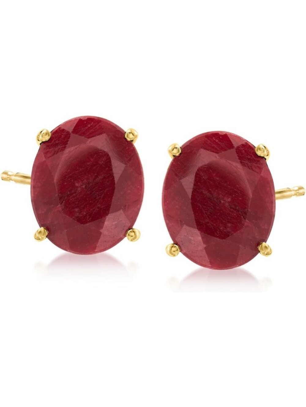 Stunning 9.60 ct. t.w. Ruby Earrings in 18K Gold Over Sterling Silver